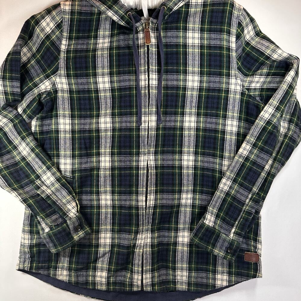 Vintage L.L. Bean Ladie's Cotton Flannel Chamois Zip-Up Plaid Shirt Jac Size S